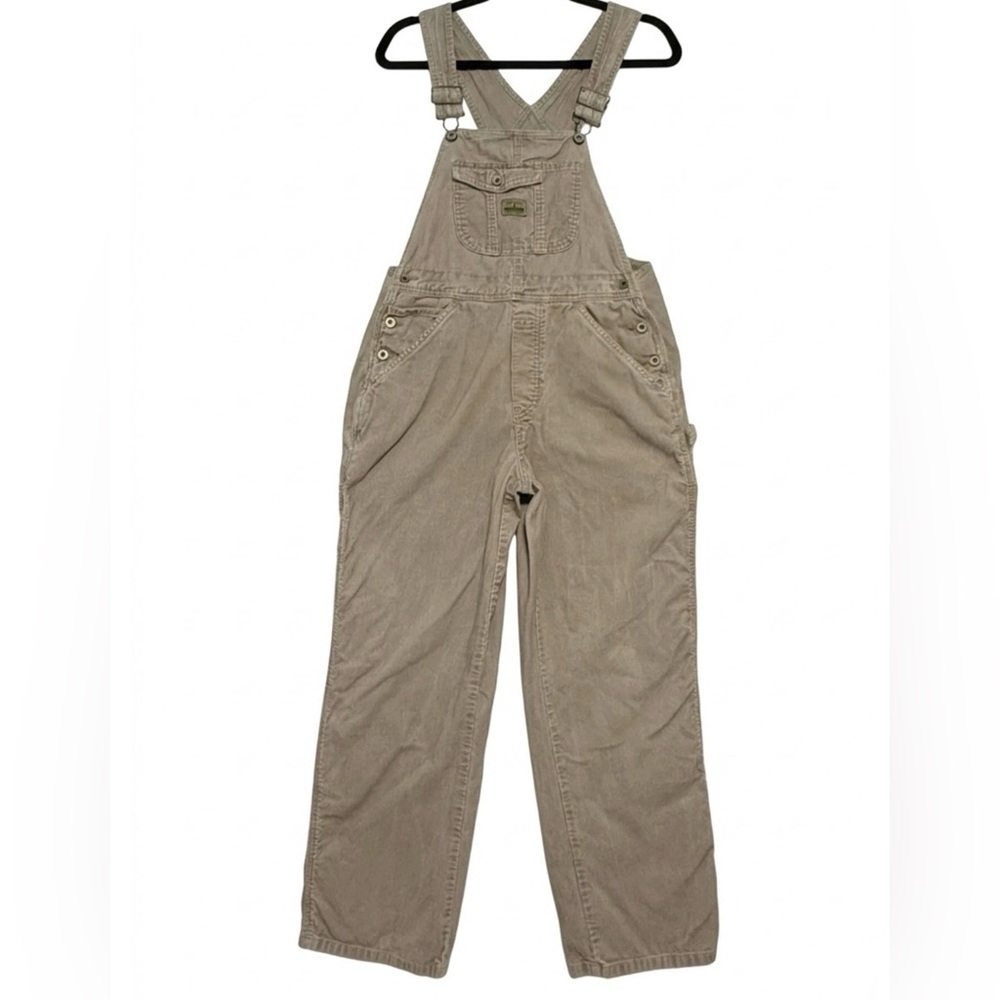 Old Navy Vintage 90s Y2K Corduroy Overalls Loose Fit Oatmeal Khaki Size S
